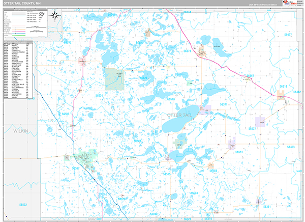 Otter Tail County, MN Wall Map